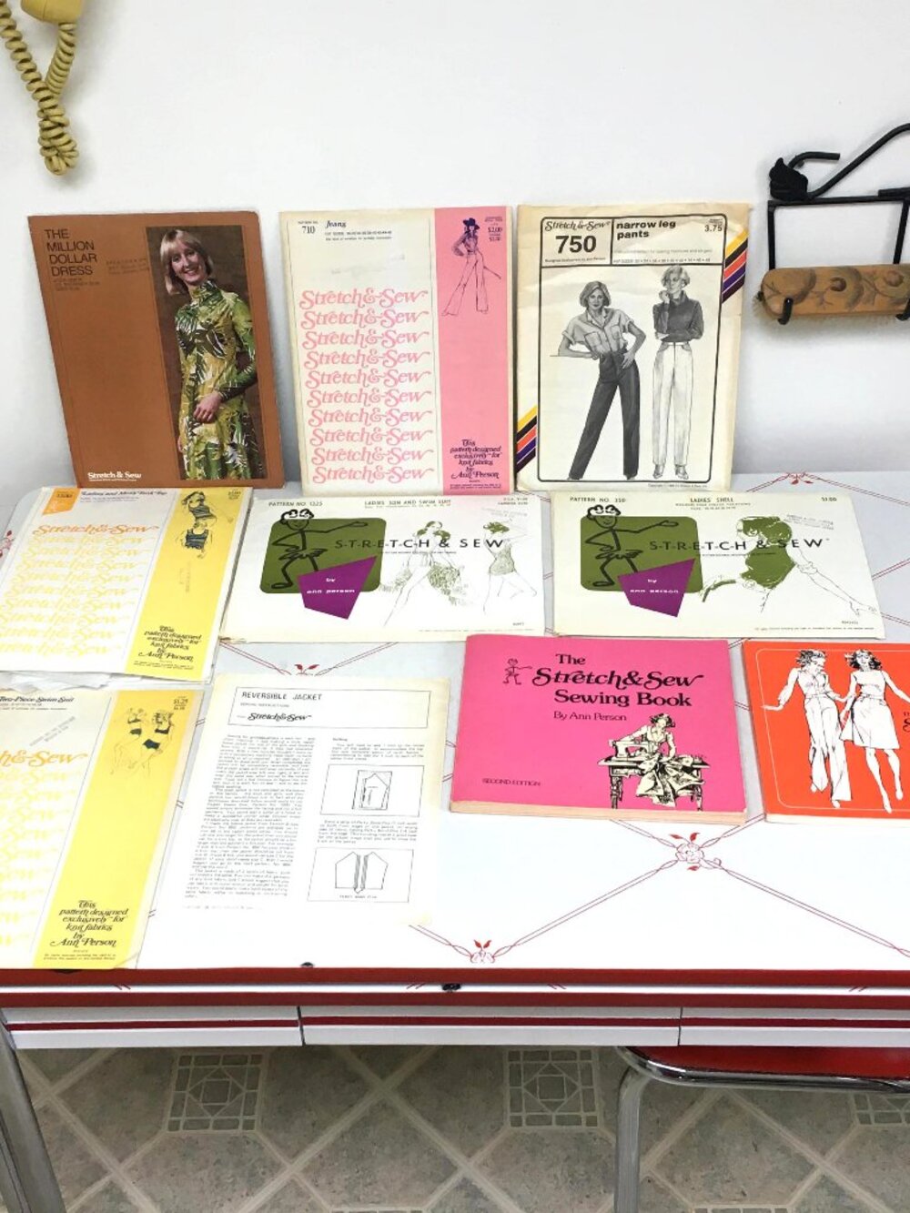 Lot #9 - Seven Vintage Stretch & Sew Patterns and Two Ann Person Sewing Books